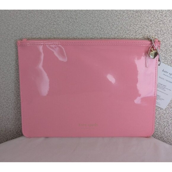 NEW Kate Spade Cherie Je Taime Fragrances Slim Pouch Clutch Pink - Picture 2 of 10